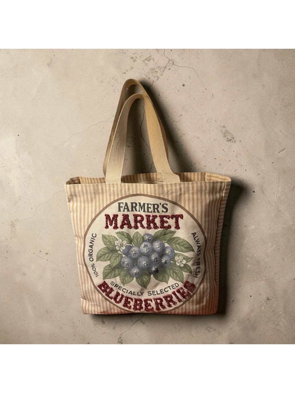 Farmer’s Market Blueberry Design (Canvas Tote Bag)